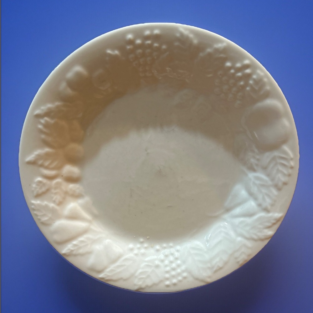 1 - Gibson White  Embossed Fruit   7-3/4"   SALAD/DESSERT PLATE